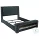 Preston Dark Blue King Upholstered Wingback Panel Bed with Audio Flame Visualizer