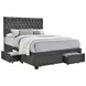 Soledad Gray Upholstered Queen Storage Platform Bed