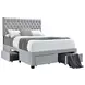 Soledad Light Gray Upholstered Queen Storage Platform Bed