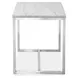 Isolde White and Brushed Nickel Rectangular Marble Top End Table