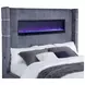 Tisdall Gray California King Upholstered Panel Bed with Flame Visualizer