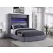 Tisdall Gray Queen Upholstered Fireplace Panel Bed