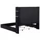 Tisdall Black Queen Upholstered Fireplace Panel Bed