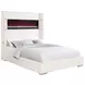 Tisdall Cream California King Upholstered Panel Bed with Flame Visualizer