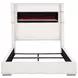 Tisdall Cream California King Upholstered Panel Bed with Flame Visualizer