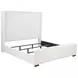 Natasha Cream King Upholstered Wingback Panel Bed