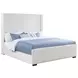 Natasha Cream King Upholstered Wingback Panel Bed
