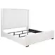 Natasha Cream California King Upholstered Platform Bed with Nailhead Trim