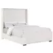 Natasha Cream Queen Upholstered Wingback Panel Bed