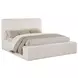 Rebecca Cream California King Upholstered Panel Bed