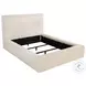 Rebecca Cream Faux Fur Queen Upholstered Panel Bed
