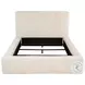 Rebecca Cream Faux Fur Queen Upholstered Panel Bed