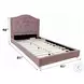 Reggie Pink Fabric Twin Upholstered Panel Bed