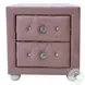 Reggie Pink Fabric 2 Drawer Nightstand