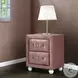 Reggie Pink Fabric 2 Drawer Nightstand