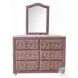 Reggie Pink Fabric 6 Drawer Dresser