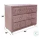 Reggie Pink Fabric 6 Drawer Dresser