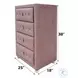 Reggie Pink Fabric 4 Drawer Lingerie Chest