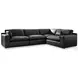 Emilia Black Leather Modular 4 Piece Sectional