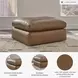 Emilia Caramel Leather Oversized Accent Ottoman