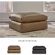 Emilia Caramel Leather Oversized Accent Ottoman