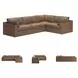 Emilia Caramel Leather Modular 4 Piece Sectional