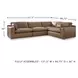 Emilia Caramel Leather Modular 4 Piece Sectional
