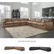 Emilia Caramel Leather Modular 7 Piece Sectional