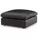 Emilia Black Leather Oversized Accent Ottoman