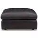 Emilia Black Leather Oversized Accent Ottoman