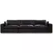 Emilia Black Leather Modular 140" Sofa