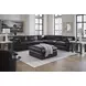 Emilia Black Leather Modular 5 Piece Sectional