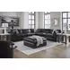 Emilia Black Leather Modular 5 Piece Sectional