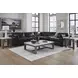 Emilia Black Leather Modular 5 Piece Sectional