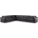 Emilia Black Leather Modular 6 Piece Sectional