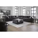 Emilia Black Leather Modular 6 Piece Sectional