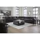 Emilia Black Leather Modular 6 Piece Sectional