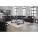 Emilia Black Leather Modular 6 Piece Sectional