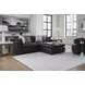 Emilia Black Leather Modular 3 Piece Sectional