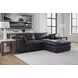 Emilia Black Leather Modular 3 Piece Sectional