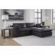 Emilia Black Leather Modular 3 Piece Sectional