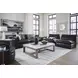 Emilia Black Leather Modular 99" Loveseat