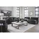Emilia Black Leather Modular 99" Loveseat