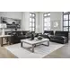 Emilia Black Leather Modular 99" Loveseat