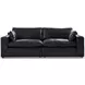 Emilia Black Leather Modular 99" Loveseat