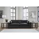 Emilia Black Leather Modular 99" Loveseat