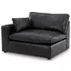 Emilia Black Leather Modular 99" Loveseat