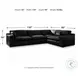 Emilia Black Leather Modular 4 Piece Sectional