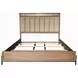 Aurora Latte Queen Upholstered and Leather Panel Bed