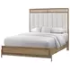 Aurora Latte Queen Upholstered and Leather Panel Bed